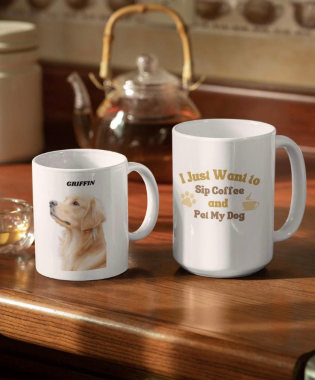 Ceramic Mug for Pet Lover, 11 or 15 oz, Custom Pet Photo Coffee Cup, Personalized Animal Lover Gift, Pet Owner Drinkware,
