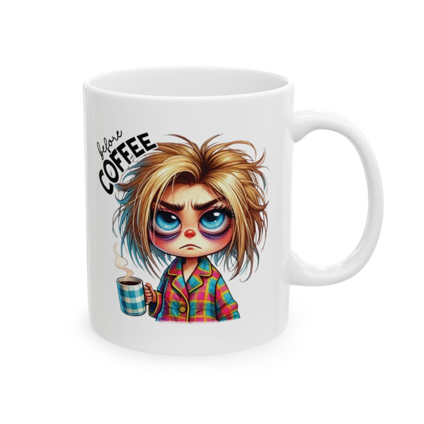 Coffee Lover's Ceramic Mug - 11oz & 15oz - Cute Design for Caffeine Enthusiasts, Before After Coffee, Funny Gifts For Her